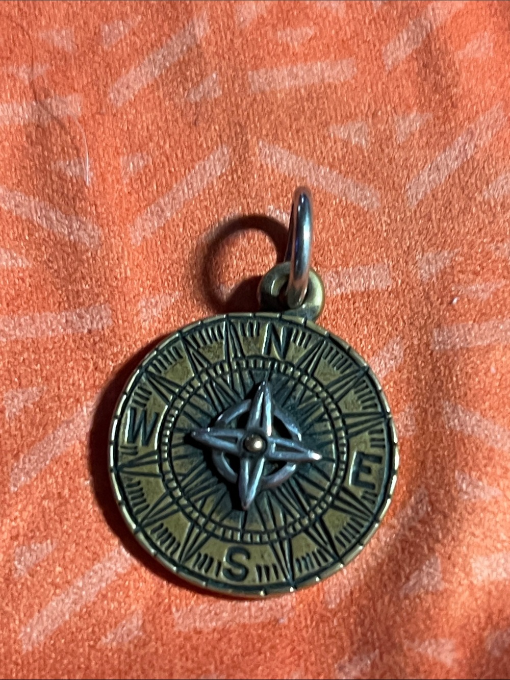 James Avery Antique Brass Compass Rose Pendant RETIRED